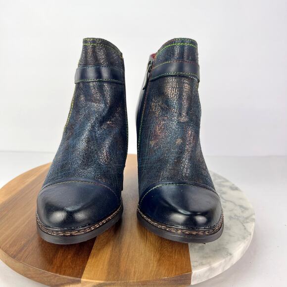 NEW L'Artiste By Spring Step 38 Captivate Women's Leather Block Heel Boots - Picture 4 of 14